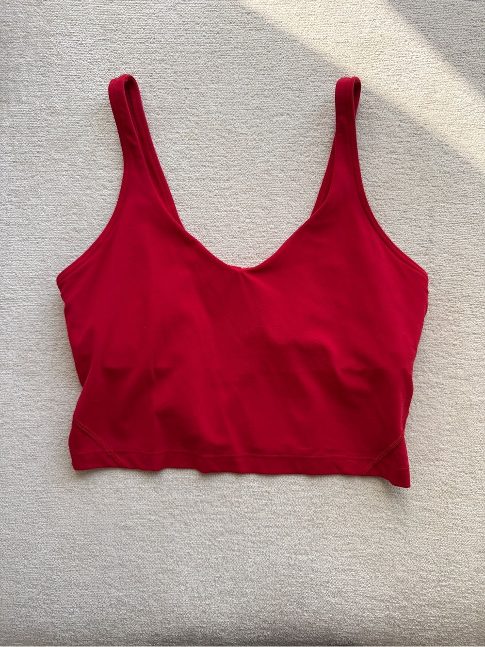 lululemon athletica Red Scoop-Neck Cropped Tank